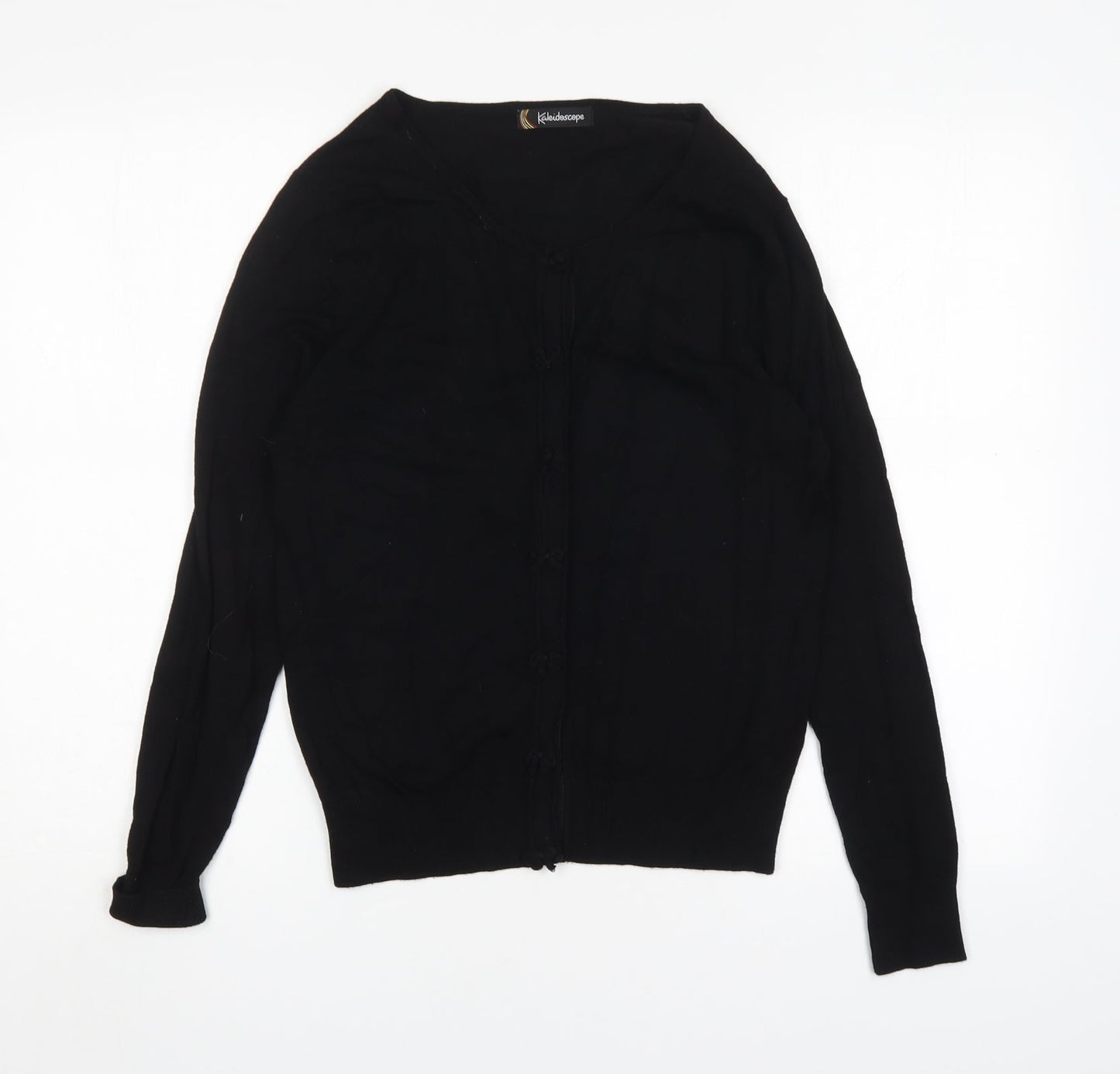 Womens UK Size 14 Kaleidoscope Black Cardigan Jumper