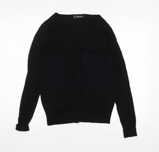 Kaleidoscope Womens Black Round Neck  Viscose Cardigan Jumper Size 14