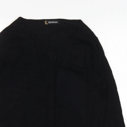 Womens UK Size 14 Kaleidoscope Black Cardigan Jumper
