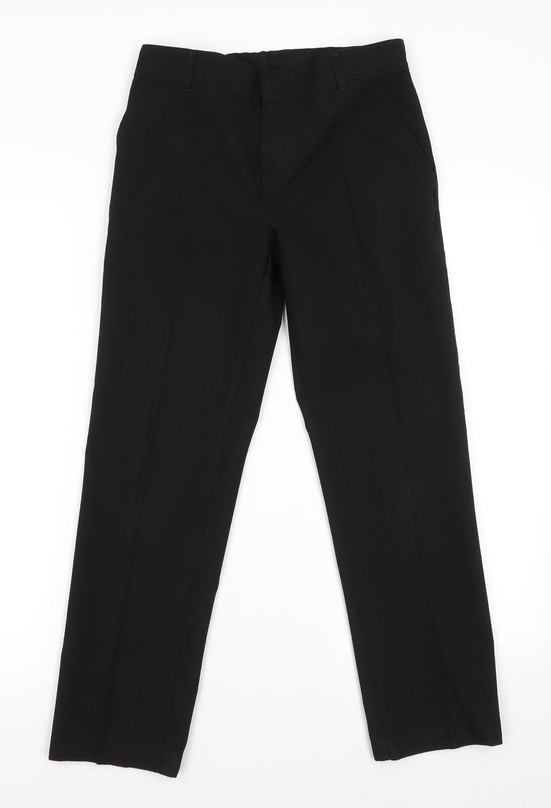 Marks and Spencer Boys Black  Polyester Dress Pants Trousers Size 11-12 Years  Regular Zip - Back Elastication