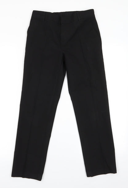 Marks and Spencer Boys Black  Polyester Dress Pants Trousers Size 11-12 Years  Regular Zip - Back Elastication