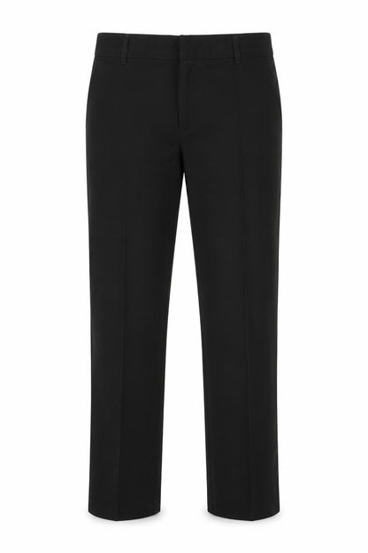 Front view of Marks & Spencer boys’ black polyester dress pants trousers, size 11-12, years regular zip - back elastication