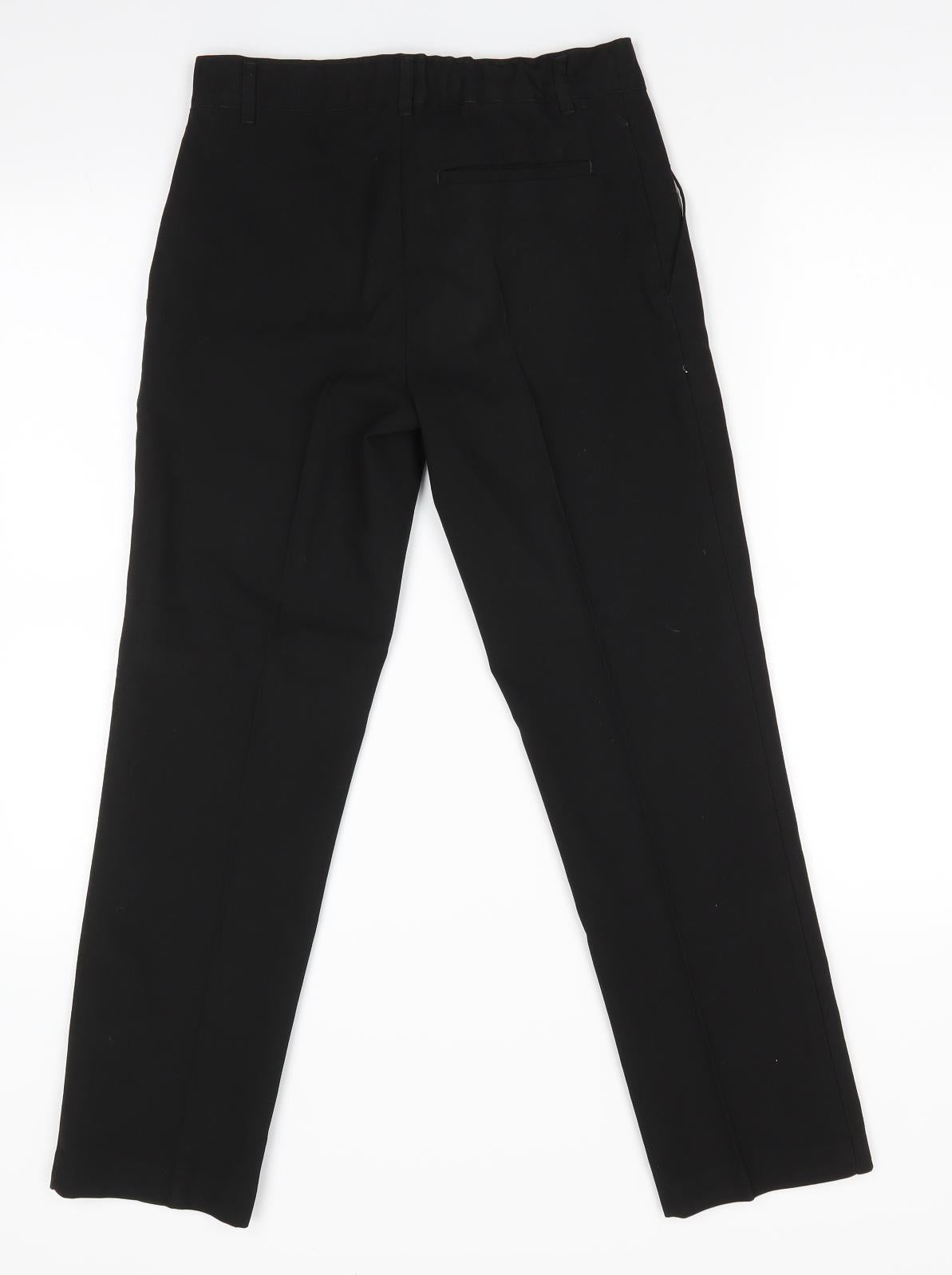Marks and Spencer Boys Black  Polyester Dress Pants Trousers Size 11-12 Years  Regular Zip - Back Elastication