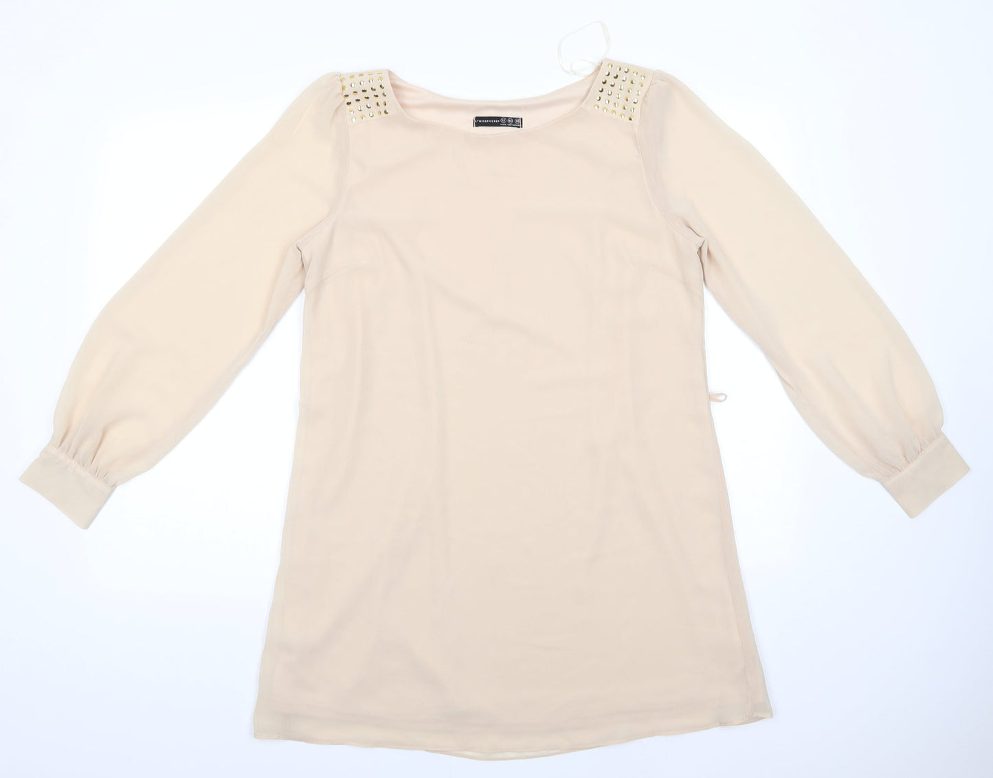 Womens UK Size 12 Atmosphere Beige Tunic Blouse