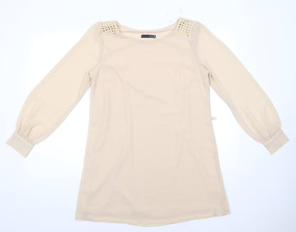 Womens UK Size 12 Atmosphere Beige Tunic Blouse