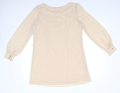 Womens UK Size 12 Atmosphere Beige Tunic Blouse