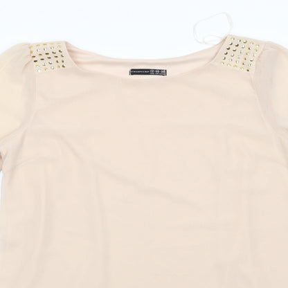 Womens UK Size 12 Atmosphere Beige Tunic Blouse