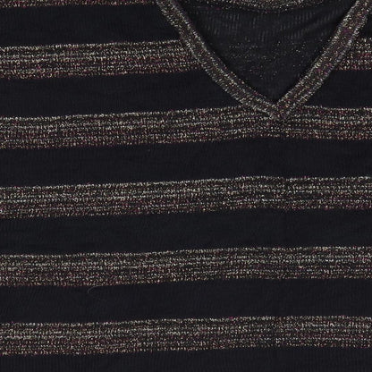 NEXT Womens Black Round Neck Striped Polyester Pullover Jumper Size 14
