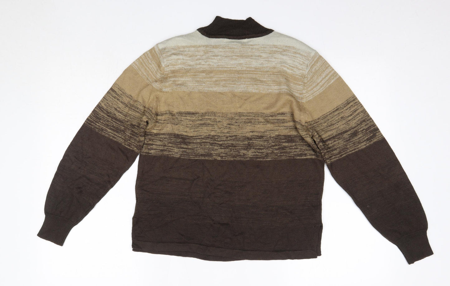 Montafon Womens Brown High Neck  Acrylic Pullover Jumper Size L