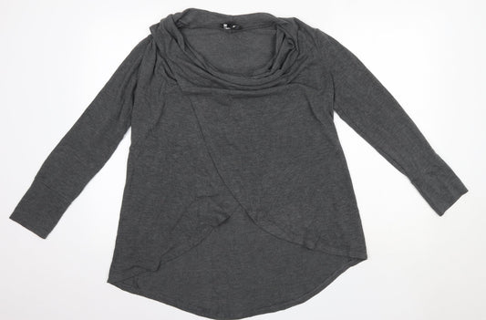 Caroline Morgan Womens Grey Round Neck  Viscose Pullover Jumper Size 8