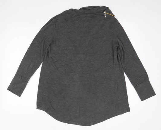 Caroline Morgan Womens Grey Round Neck  Viscose Pullover Jumper Size 8