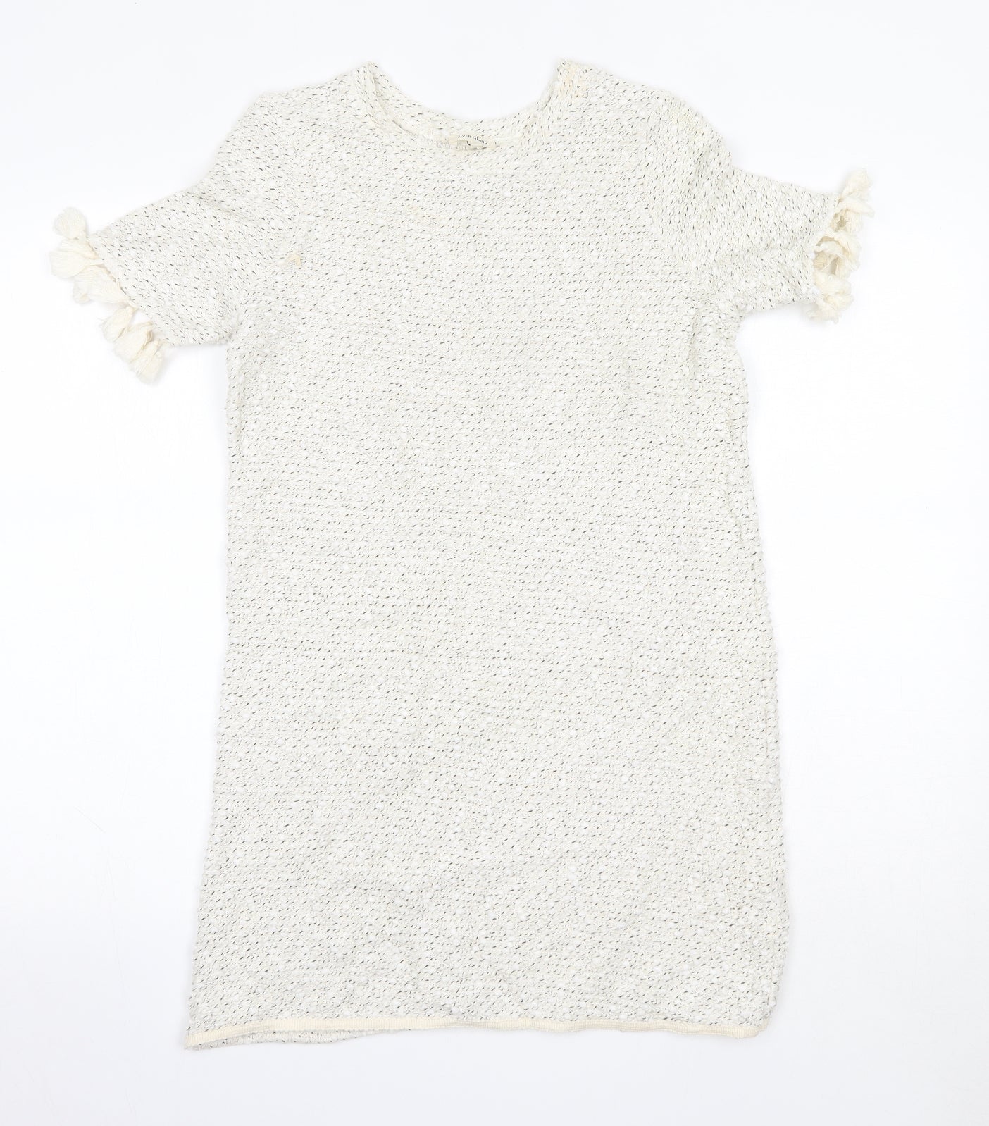 River Island Womens Ivory  Acrylic Jumper Dress  Size 6  Round Neck