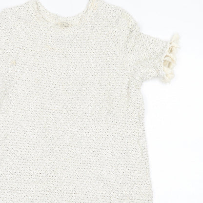 River Island Womens Ivory  Acrylic Jumper Dress  Size 6  Round Neck