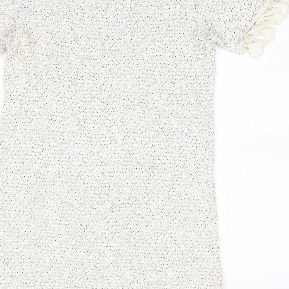 River Island Womens Ivory  Acrylic Jumper Dress  Size 6  Round Neck