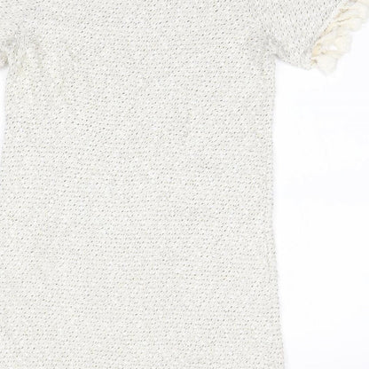 River Island Womens Ivory  Acrylic Jumper Dress  Size 6  Round Neck