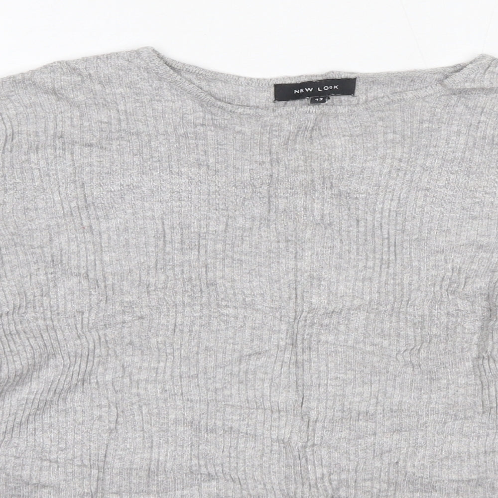 Womens UK Size 12 New Look Grey Pullover Jumper