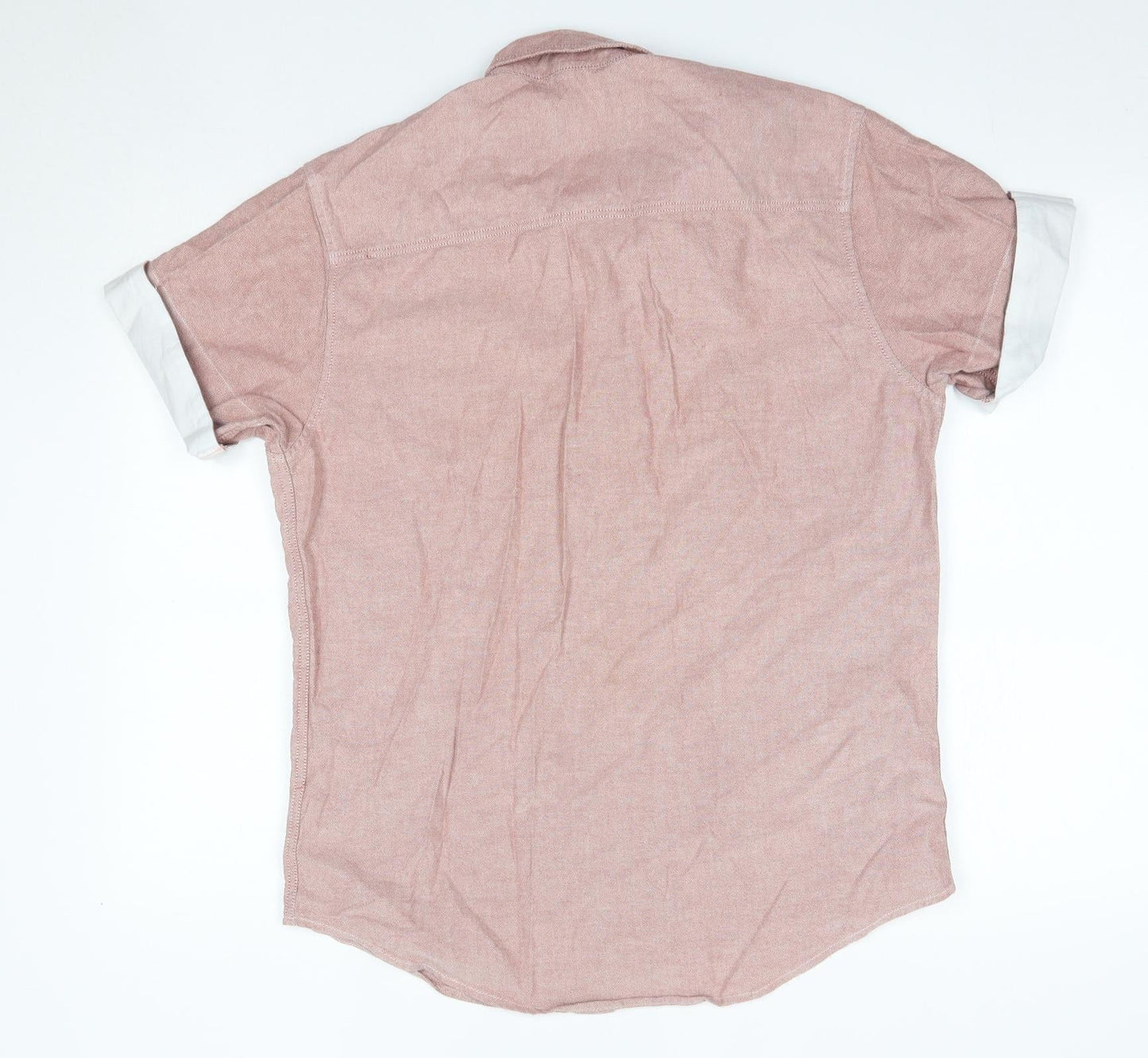 Mens UK Size M Topman Pink  Button-Up Short Sleeve Casual Shirt