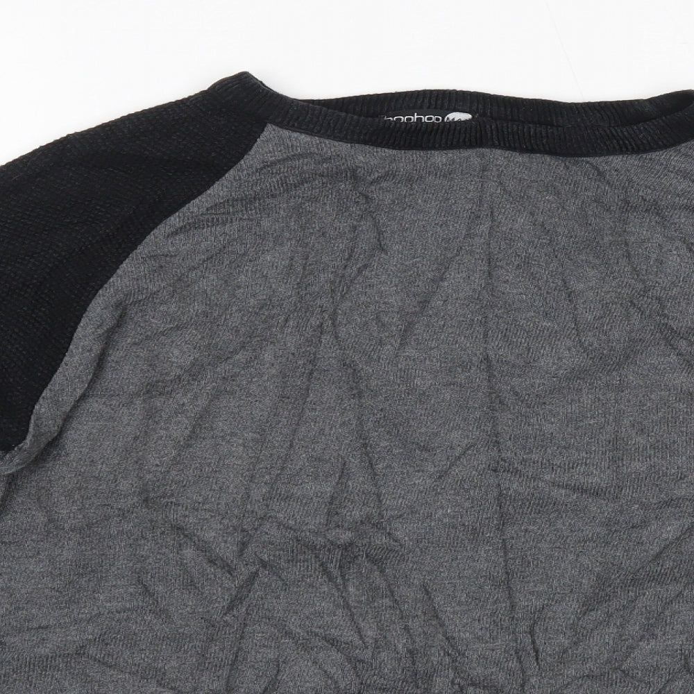 Boohoo Mens Grey Round Neck  Acrylic Pullover Jumper Size S