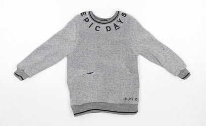 George Boys Grey Round Neck  Cotton Pullover Jumper Size 2-3 Years