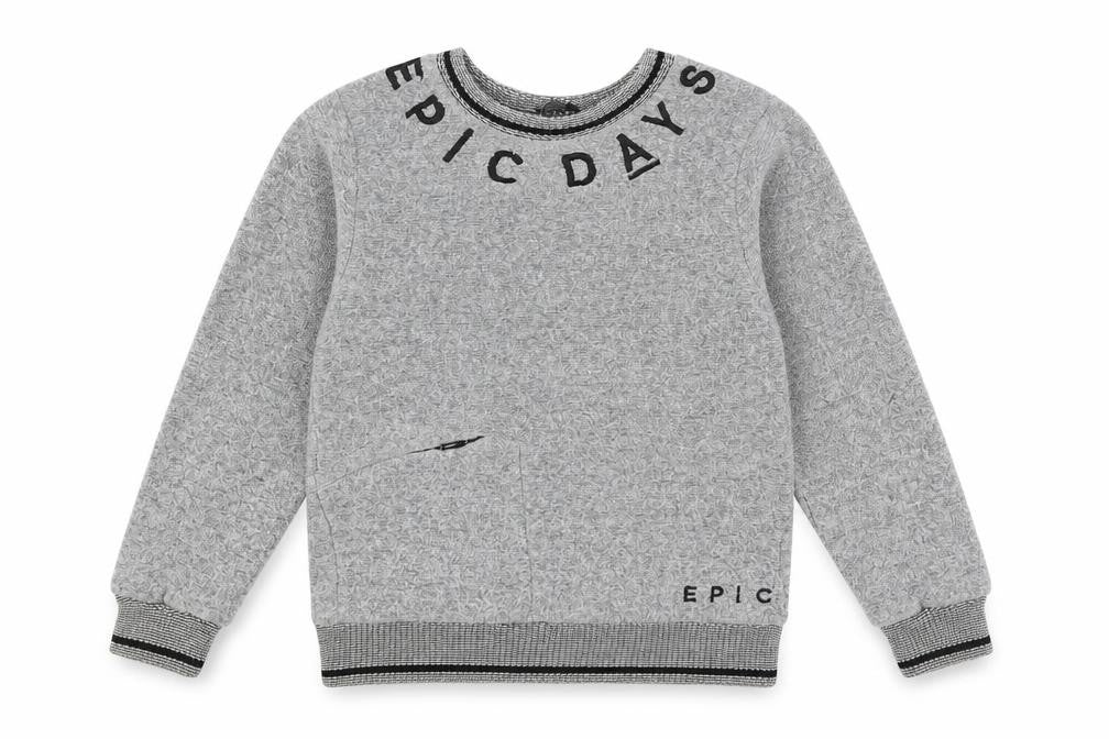 Front view of George boys’ grey round neck cotton jumper, size 2-3, years