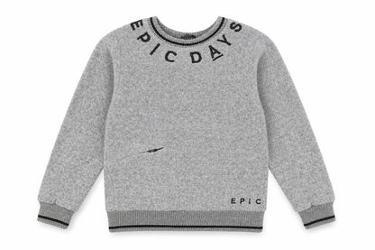 Front view of George boys’ grey round neck cotton jumper, size 2-3, years