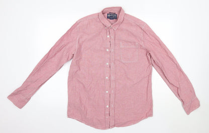 American Rag Mens Pink  Cotton  Button-Up Size M Collared