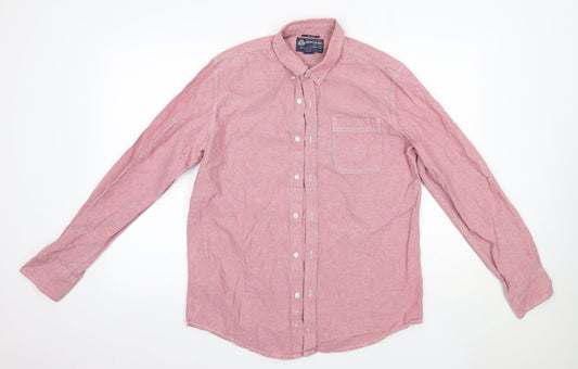American Rag Mens Pink  Cotton  Button-Up Size M Collared