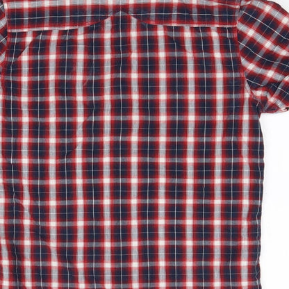 883 Police Mens Red Check Cotton  Button-Up Size S Collared