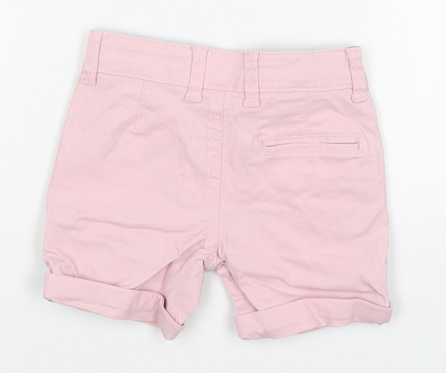 Denim Co Girls Pink  Cotton Cropped Trousers Size 18-24 Months  Button