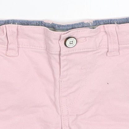 Denim Co Girls Pink  Cotton Cropped Trousers Size 18-24 Months  Button