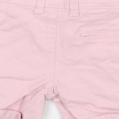 Denim Co Girls Pink  Cotton Cropped Trousers Size 18-24 Months  Button