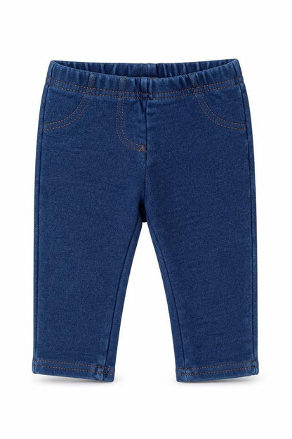 Front view of Primark Baby Blue Cotton Capri Jeans, size 3-6, Months