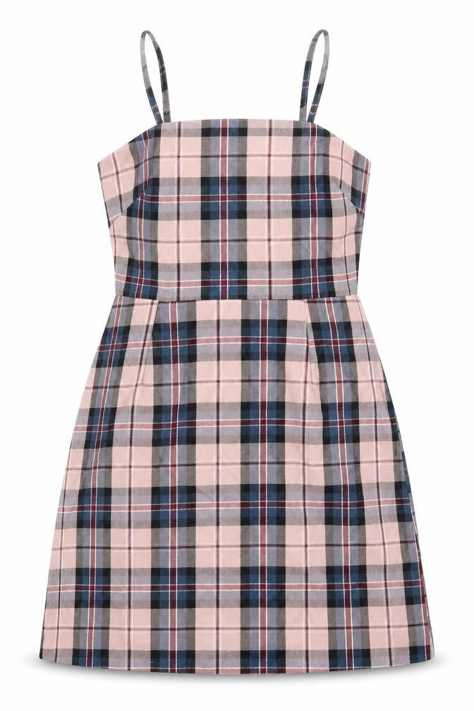 Primark Womens Pink Check Polyester Mini  Size 4  Round Neck Zip