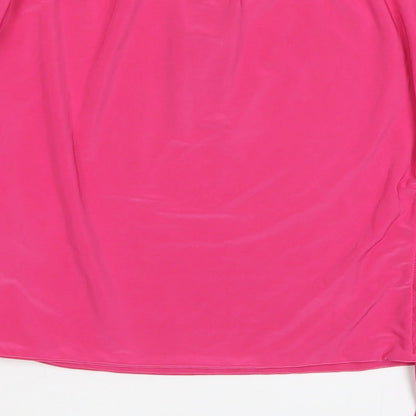 Nasty Gal Womens Pink  Polyester Cropped T-Shirt Size 12 Off the Shoulder