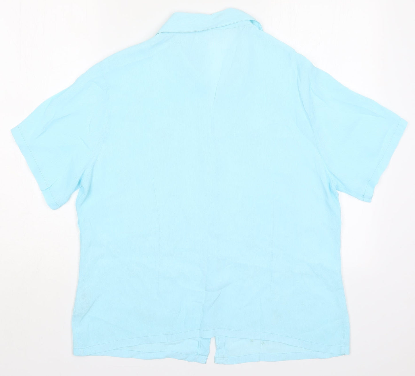 Womens UK Size 16 Roman Blue Basic Button-Up