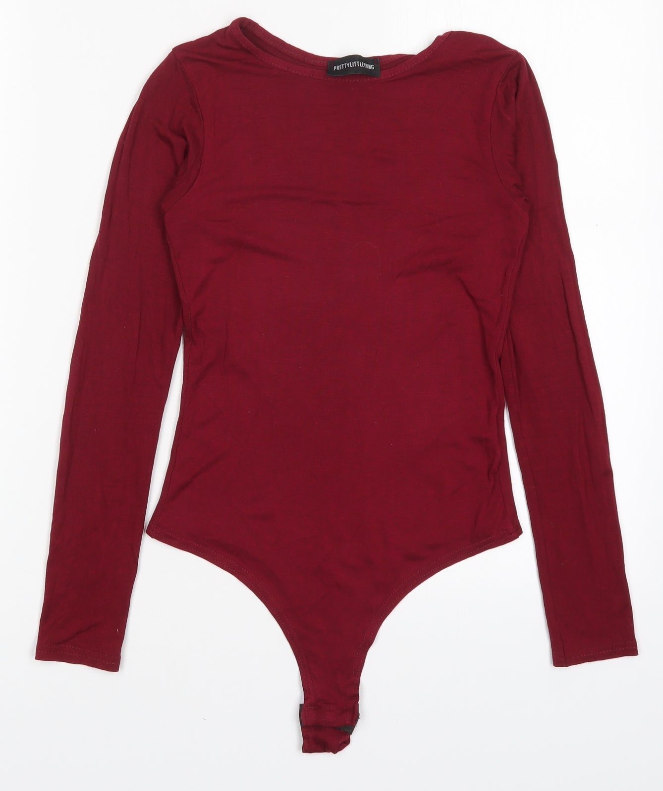 PRETTYLITTLETHING Womens Red  Viscose Bodysuit One-Piece Size 6  Button