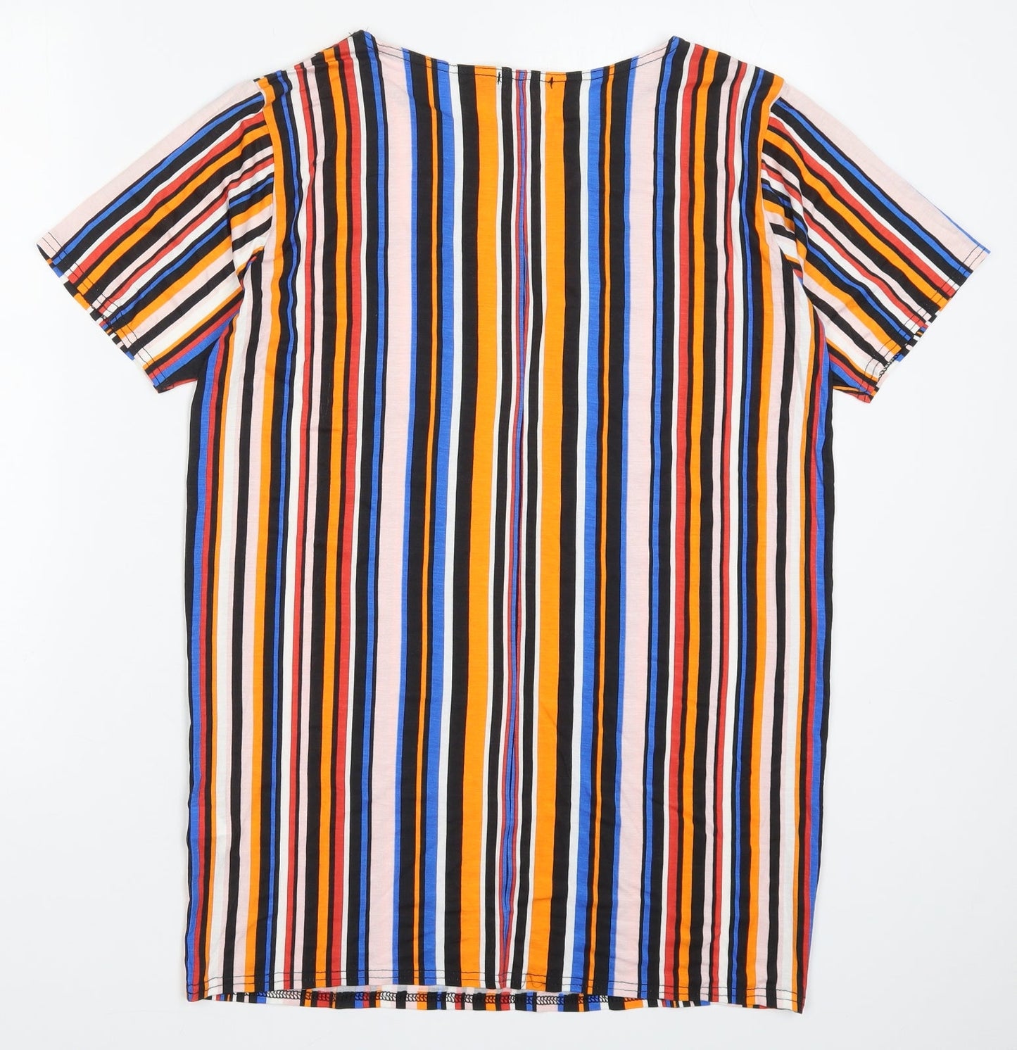 I SAW IT FIRST Womens Multicoloured Striped Viscose T-Shirt Dress  Size 6  Round Neck Pullover