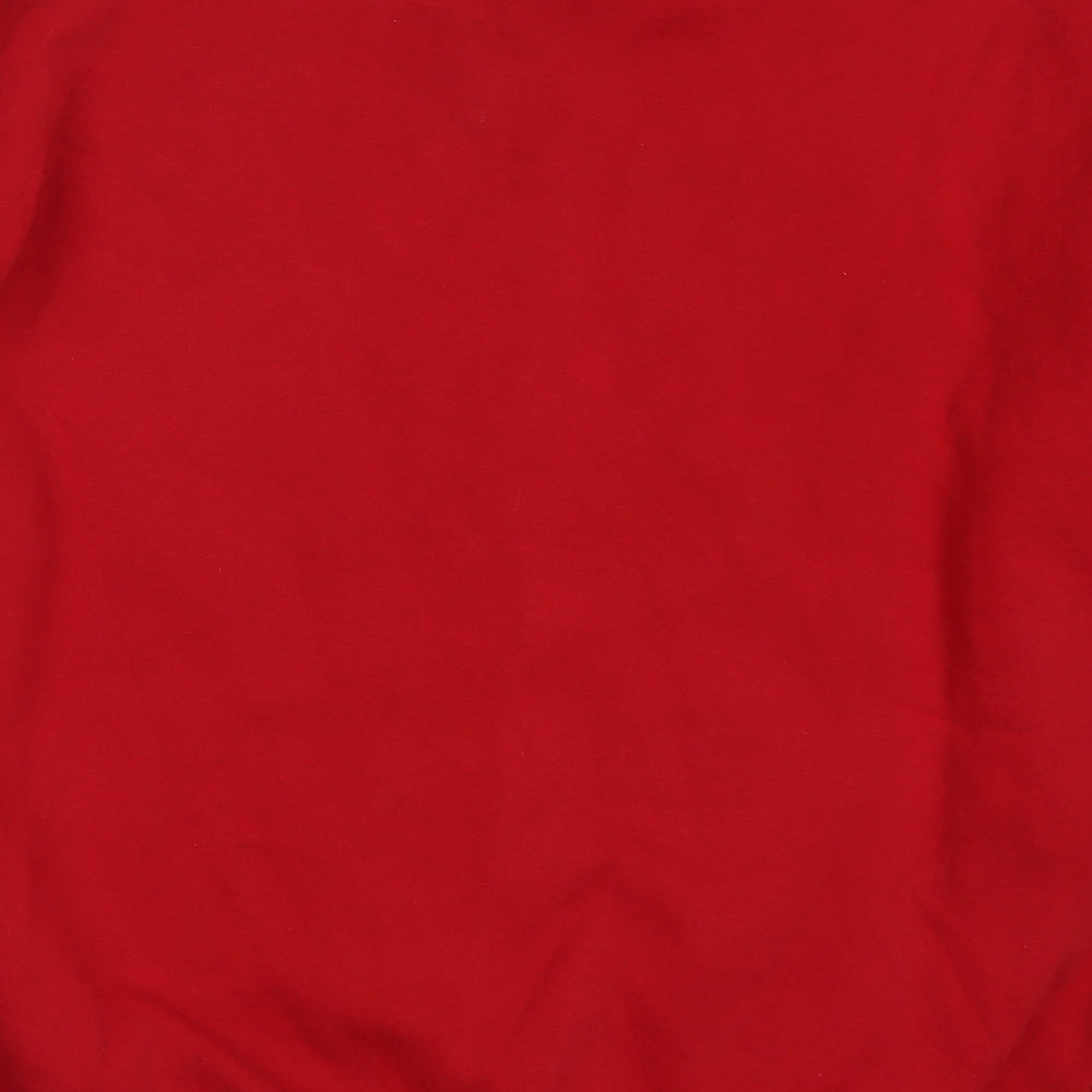 Primark Womens Red  Cotton Pullover Sweatshirt Size 12  Pullover - If You're Reading This Have a Great Day Give the World Good Energy