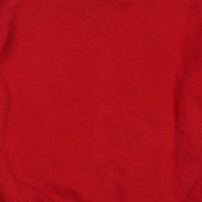 Primark Womens Red  Cotton Pullover Sweatshirt Size 12  Pullover - If You're Reading This Have a Great Day Give the World Good Energy