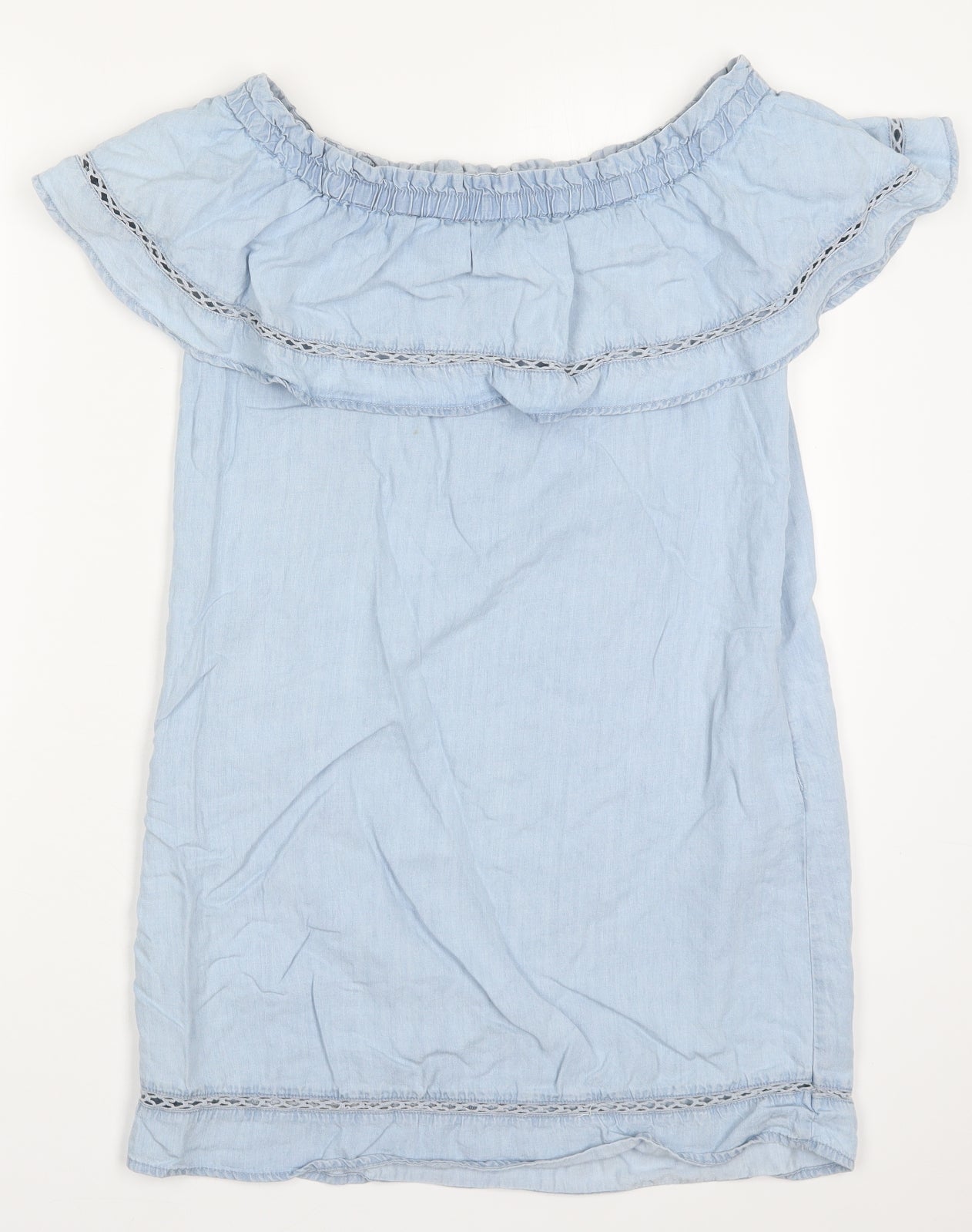 F&F Womens Blue  Lyocell A-Line  Size 10  Off the Shoulder Pullover