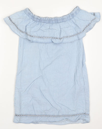 F&F Womens Blue  Lyocell A-Line  Size 10  Off the Shoulder Pullover