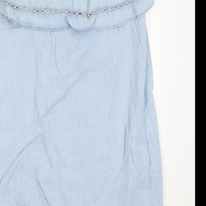 F&F Womens Blue  Lyocell A-Line  Size 10  Off the Shoulder Pullover