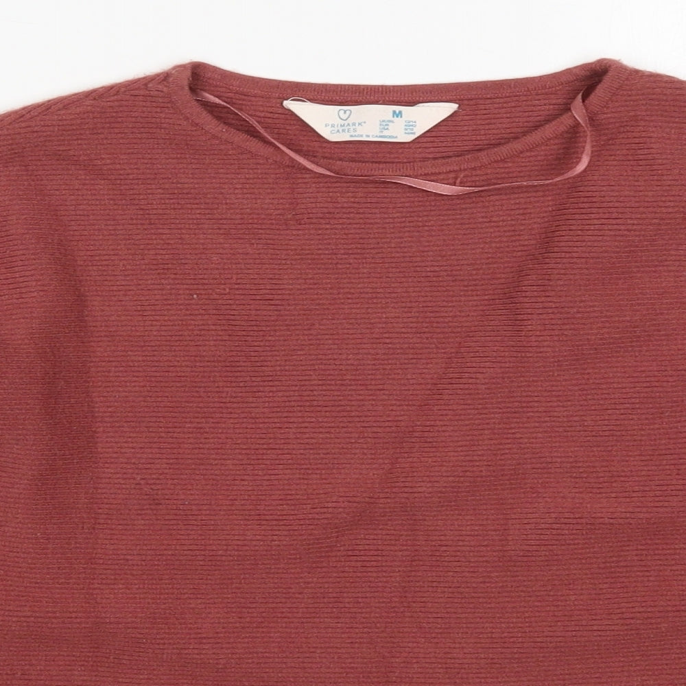 Primark Womens Pink Round Neck  Viscose Pullover Jumper Size 12