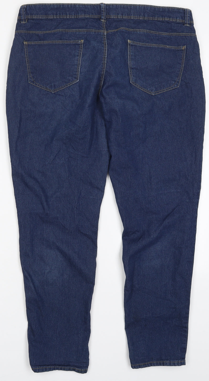 Primark Womens Blue  Cotton Skinny Jeans Size 12 L27.5 in Regular Button