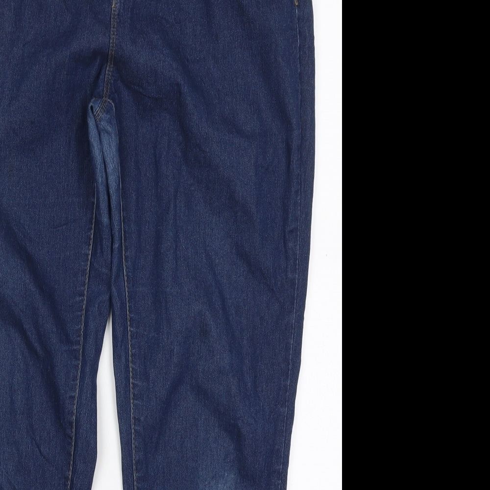 Primark Womens Blue  Cotton Skinny Jeans Size 12 L27.5 in Regular Button