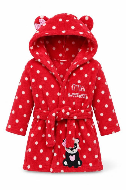 Peacocks Girls Red Polka Dot Polyester Kimono Robe Size 12-18 Months  Tie - Little Sweetheart Panda