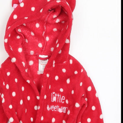 Peacocks Girls Red Polka Dot Polyester Kimono Robe Size 12-18 Months  Tie - Little Sweetheart Panda