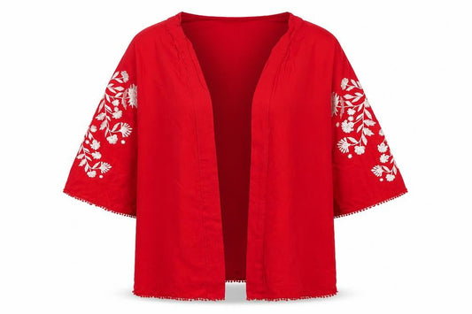 New Look Womens Red Floral  Jacket  Size M