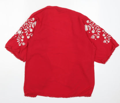 New Look Womens Red Floral  Jacket  Size M
