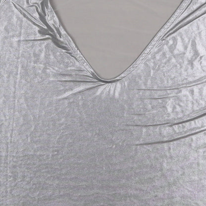 Womens UK Size 8 River Island Silver Basic T-Shirt
